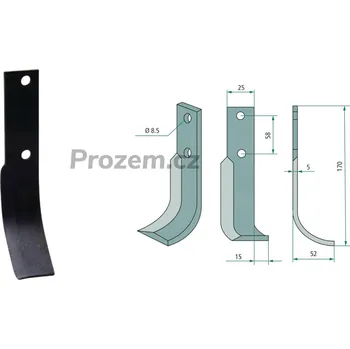 Pracovní nůž Frézovací nůž pravý pro Bertolini, 58/8,5/170 mm