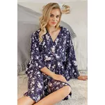 Dámský župan SWW.4590 - Doctor Nap modro-bílá / květinový vzor L