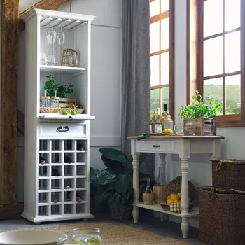 Knihovna Rustikální vitrína WHITE HOME VIT14 na víno Barevné provedení: Antická bílá K16 - antická bílá K16
