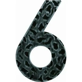 Domovní cedule LR - Domovní číslice "6" - 120 mm 120 mm Černá kovaná