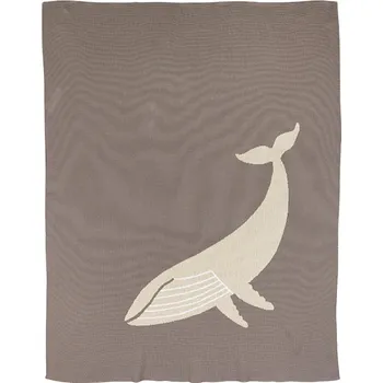 Dětská deka Tmavě béžová bavlněná dětská deka Quax Whale 100 x 80 cm