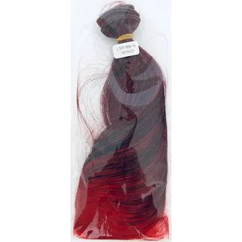 Vlasy na panenky černočervené (20cm/1m)