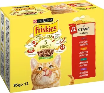 Krmivo pro kočku Friskies Cat Multipack ve vlastní šťávě hovězí/kuře/kachna/jehně