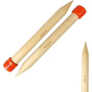 Nástroj na niť a příze Dřevěné jehlice KnitPro Jumbo Birch 25 cm 25 mm