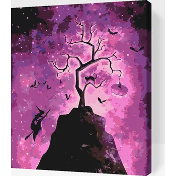 Malování podle čísel - Slet čarodějnic Velikost: 30x40cm, Rámování: Pouze srolované plátno