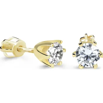 Náušnice ŠPERKY-NM, Zlaté náušnice 543 se zirkonem pecky Barva zlata: růžová