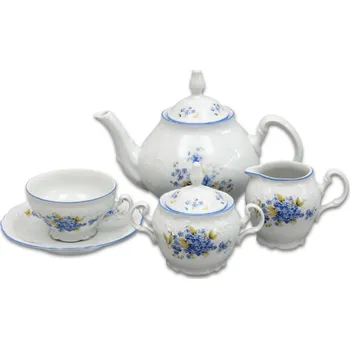 Bernadotte, čajová souprava, pomněnky, český porcelán Thun 1794