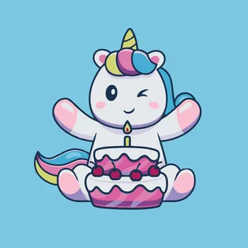 Malování podle čísel - Narozeninový jednorožec Velikost: 30x30cm, Rámování: Pouze srolované plátno