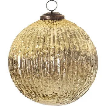 Vánoční ozdoba Zlatá skleněná vánoční ozdoba koule Emma – 12x12 cm