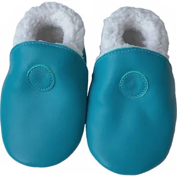 Capáčky Hopi Hop Kožené capáčky Zimní Oceán Vel. M (6-12 měs.)