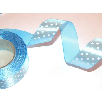 Stuha Stuha saténová s puntíkem, WSK6099, šíře 12 mm / 1 metr