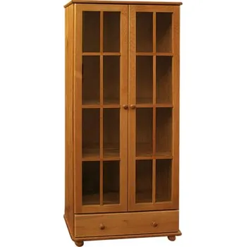 Šatní skříň Skříň prosklená 47 - masiv borovice Odstín: Borovice přírodní