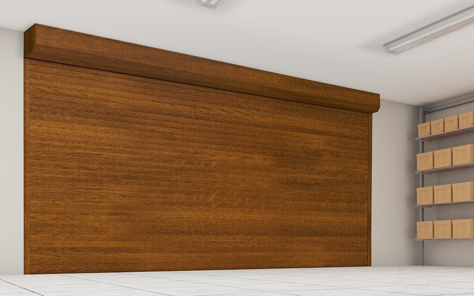 Rolovací garážová vrata PA52 - Zlatý dub, š 2500 x v 2150 mm (Rozměr otvoru š 2500 x v 2150 mm)