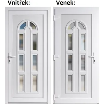 Vchodové dveře Plastové vchodové dveře Soft Linda bílé 100x210 cm, levé, otevírání VEN