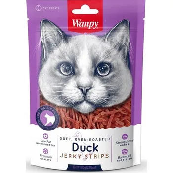 Pamlsek pro psa Wanpy Cat Soft Duck Jerky Strips for Cat 80 g