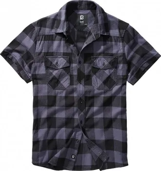 Pánská košile Brandit Checkshirt Halfsleeve černá/šedá XXXL