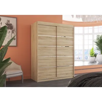 Šatní skříň Šatní skříň s posuvnými dveřmi Riva - 150 cm Barva: dub Sonoma