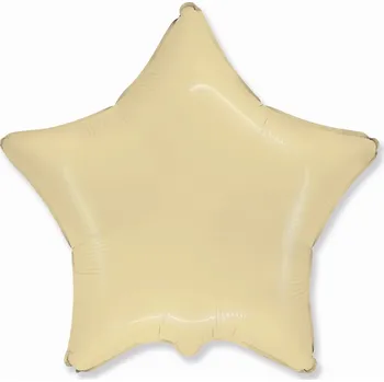 Fóliový balónek Hvězda, krémový, 47x50cm (volný)