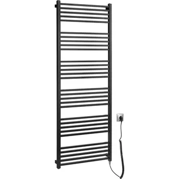 Radiátor Sapho METRO-E elektrické otopné těleso rovné 600x1620 mm, 800 W, černá mat ME616B
