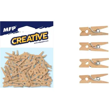 Vánoční dekorace MFP Kolíček 2,5cm/50ks natural hnědý