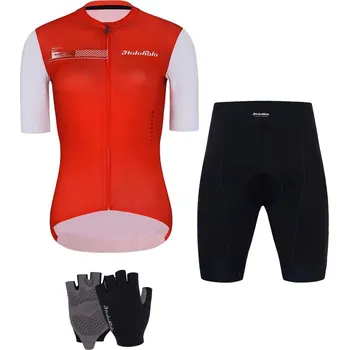 cyklistický dres HOLOKOLO Cyklistický mega set - VIBES LADY - červená/černá/bílá