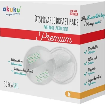 Vložka do podprsenky Laktační ultrasavé prsní vložky Akuku 30 ks