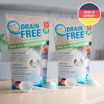 Pure100 Drain Free čistič odtoků 1kg+1kg GRATIS
