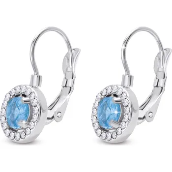 Náušnice biju Náušnice z chirurgické oceli, kroužky s modrými zirkony 1002821