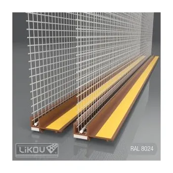 Stavební profil LIKOV LS-VHL 06 lišta okenní začišť. 6mm s krycí lam. a s tk.100mm délka 2,4m hnědá
