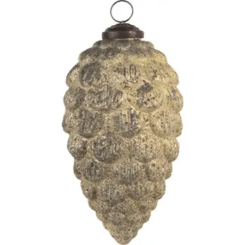 Vánoční ozdoba Zlato hnědá vánoční ozdoba ve tvaru šišky – 10x13 cm