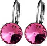 Ocelové náušnice s krystaly Swarovski, ROSE