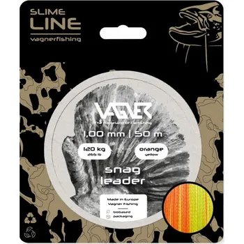 Pletená šoková šňůra Vagner Fishing Snag Leader 1,0mm 50m 120kg Orange-Yellow