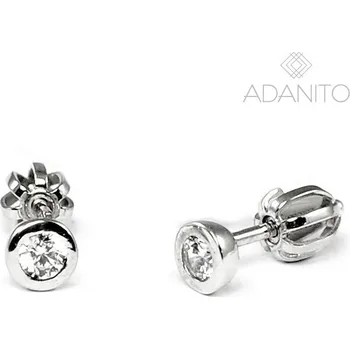 Náušnice Zlaté náušnice z bílého zlata s kamenem na šroubek