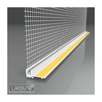 Stavební profil LIKOV LS-VHL 06 lišta okenní začišťovací 6mm s krycí lamelou a se skl.tk. 100mm délka 1,4m