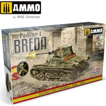 Plastikový model AMMO by Mig Jimenez Panzer I Ausf. A Breda - Spanish Civil War Light Tank Destroyer 1:35