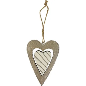 Vánoční dekorace Srdce kovové K1068/1