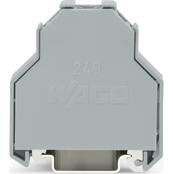 modulární přístroj a rozvaděč WAGO Svorka 249-197 bezšroubová koncová 14mm na DIN lištu šedá 249-197