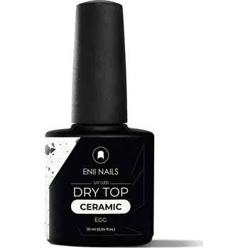 Lak na nehty ENII NAILS Dry Top Ceramic EGG - bezvýpotkový vrchní lak, 10 ml