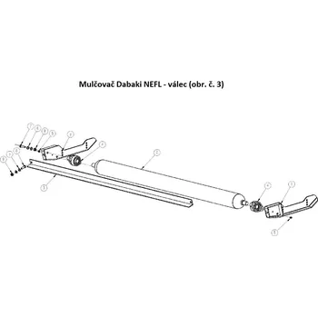 Mulčovač 3 - 2 - zadní válec 80 NEFL