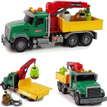 autíčko iMex Toys Víceúčelové nákladní auto s ramenem a popelnice na odpad