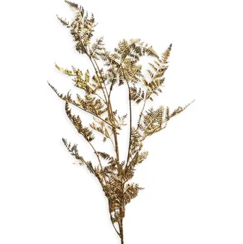 umělá květina Kapradina větev pvc 93cm zlatá