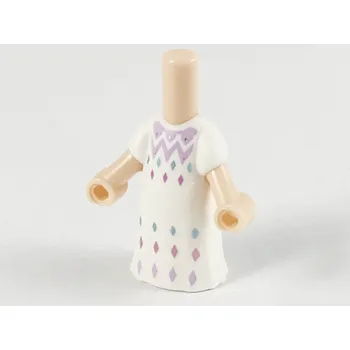 Doplněk k figurce 75854 Light Nougat Micro Doll, Body with White Dress (Elsa) (Světle nugátová mikro panenka, tělo s bílými šaty (Elsa))