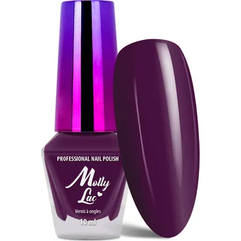Přípravek na nehty Klasický lak na nehty,10ml - Molly 54 (lilkově fialový lak na nehty, vysoký lesk, výdrž až 12 dní) (Fialový lak na nehty, 10ml)