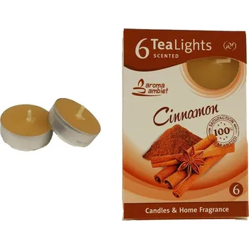 Svíčka Svíčka čajová CINNAMON WITH CRANBERRIES 6ks MSC-TL1025