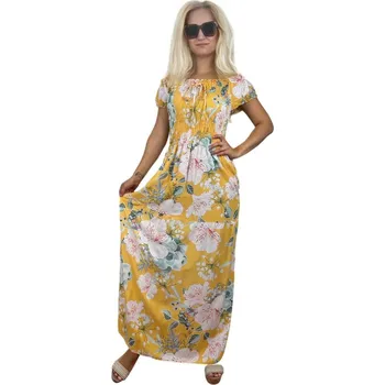 Dámské šaty Letní šaty se žabičkováním vz.č. 2249 žluté