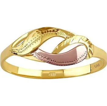 Prsten Zlatý prsten s ručním rytím Kaira ze žlutého a růžového zlata velikost obvod 54 mm SILVEGOB22145RGY-obvod 54 mm