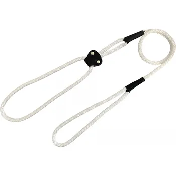 Vodítko pro psa BAFPET Lanové předváděcí vodítko s kůží Barva: Bílá, Rozměr: 6mm x 100cm 15219K