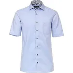 Pánská košile Casa Moda Comfort Fit modrá se strukturou krátký rukáv vel. 48 - 56 (3XL - 7XL) - 52