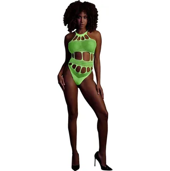 Ouch! Glow in the Dark Body with Grecian Neckline Neon Green Velikost XL-4XL