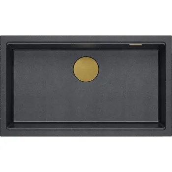 Granitový dřez Quadron Logan dřez graniteq 76x45 cm černá-antracitová HQD7644U8_PVDG1_U